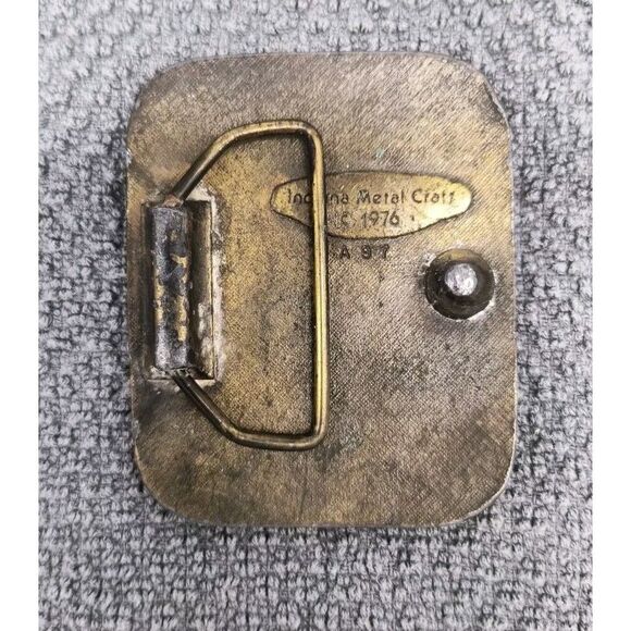 Vintage 1976 Largemouth Bass Brass Belt Buckle  by Indiana Metal Craft - Picture 5 of 8